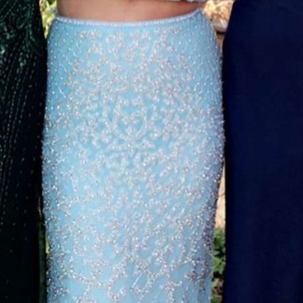 Sherri Hill baby blue prom dress. Beads are intact